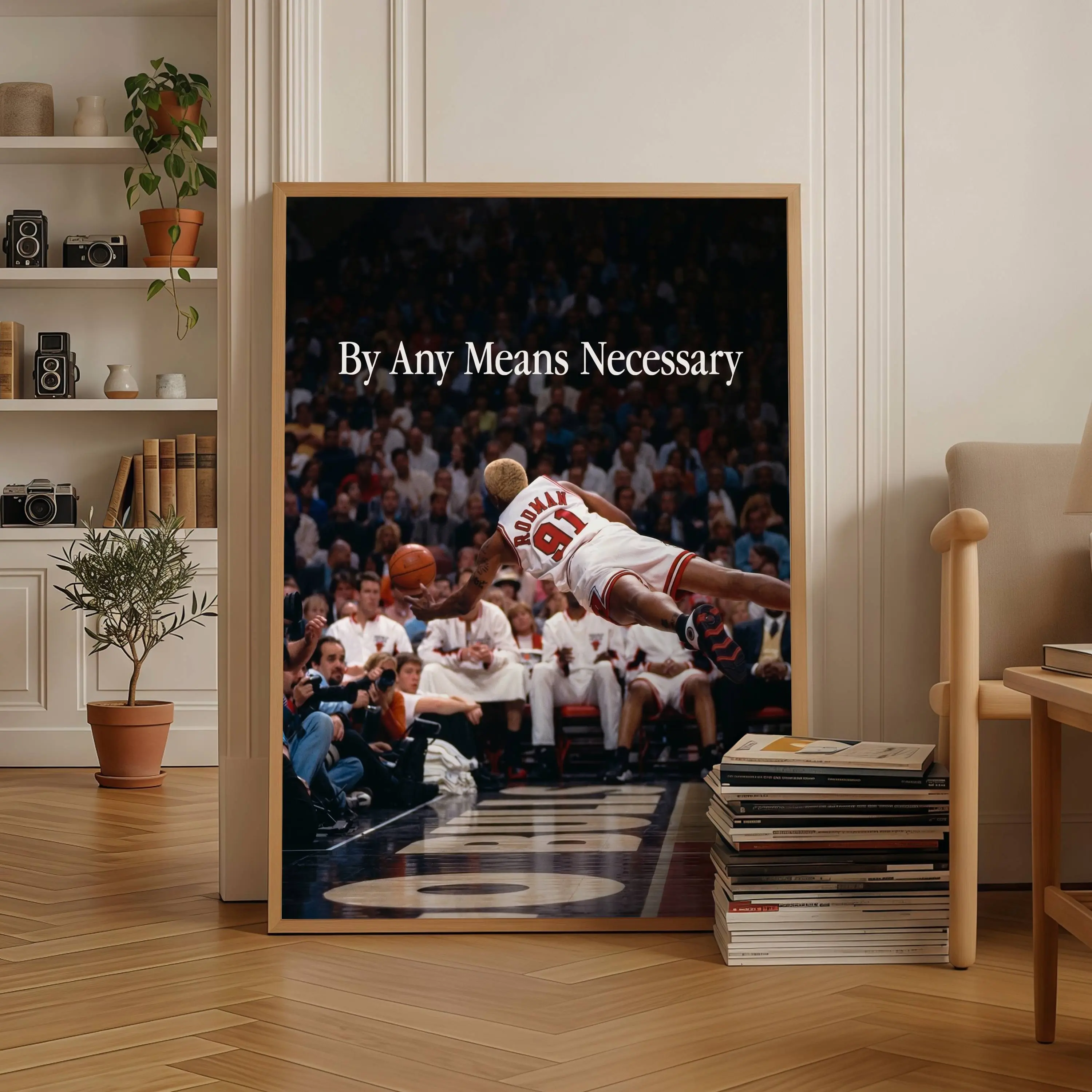 [NO FRAME] Dennis Rodman Poster – Motivational Dive Print, Chicago Bulls Basketball Wall Art
