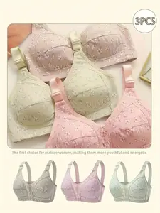 Women's Seamless Design Push-Up Bra Set, Breathable Soft Fabric, Full Coverage, All Seasons, Comfort Fit, Perfect Daily Wear