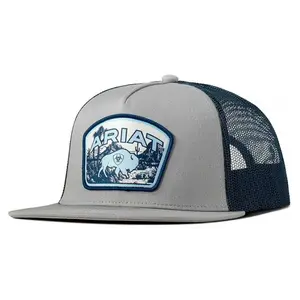 Ariat Unisex Buffalo Patch Grey Mesh Back Snapback Hats