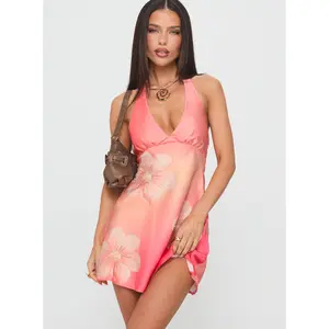 Laleisa Beaded Halter Mini Dress Multi