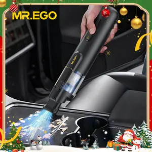 MR.EGO 20000Pa, Car Vacuum Portable Cordless, 4-in-1 Mini Vacuum Cleaner with 20,000Pa Powerful Suction, Green LED Light, Type-C Charging, 2 Suction Modes, Ultra-Light for Car, Home, Desk, Keyboards (Black)