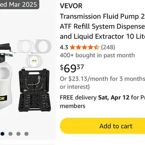 VEVOR Transmission Fluid Pump 2 Way ATF Refill System Dispenser, Oil and Liquid Extractor 10 Liter Large Capacity, Automatic Transmission Fluid Pump Tool Set with 14 Pieces ATF Filler Adapters