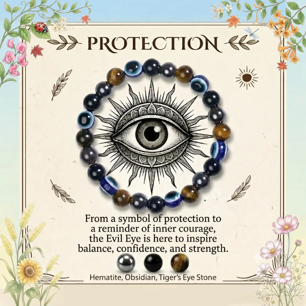 Evil Eye Protection Crystal Bracelet - Perfect for Men, Women, Couples, and Friends | Ideal for Daily Wear