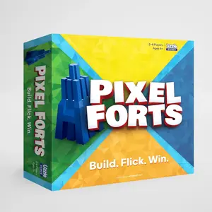 Uzzle Pixel Forts – Family Board Game for Kids & Adults | Ages 6+ | Fast-Paced Strategy Fort Battle Game