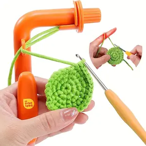 Beginner crochet holder, 3-in-1 magic ring tool, learn how to crochet and make magic rings, yarn tension adjuster and yarn guide, a great helper for crocheters and knitters.