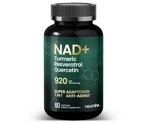 NAD+ Anti-Aging Complex – Cellular Renewal, Energy & Focus Support – With Turmeric, Resveratrol, Quercetin & Biotin – For Healthy Aging – 60 Capsules