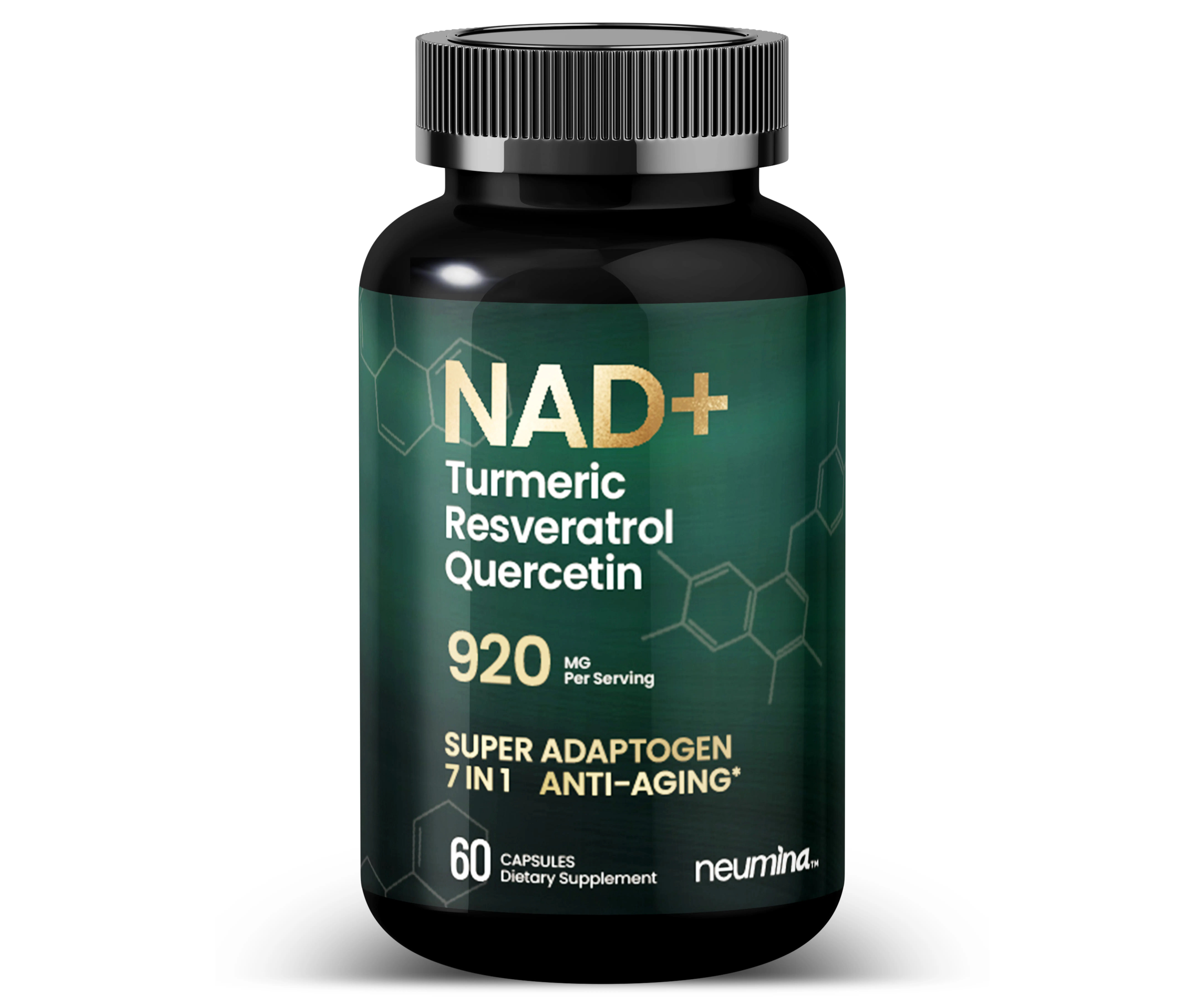 NAD+ Anti-Aging Complex – Cellular Renewal, Energy & Focus Support – With Turmeric, Resveratrol, Quercetin & Biotin – For Healthy Aging – 60 Capsules