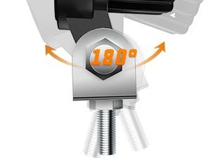 Nilight 2PCS Stainless Steel Mounting Base Brackets Adjustable Mount Bracket Kits for Round and Square 4.5Inch 27W 42W LED Light Bar