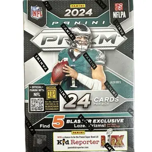 1 Factory Sealed NFL 2024 Panini Prizm Blaster Box     2024 Prizm is loaded with rookies and today’s top stars! Look for autos!    Box of cards is opened during live on the channel.  Cards will be sorted and cased.