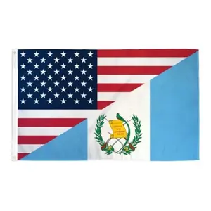 3x5ft USA Guatemala Combined Flag, Christmas Flag for Home Decor, Indoor Outdoor Flag, All Seasons Decor Banners Ornaments