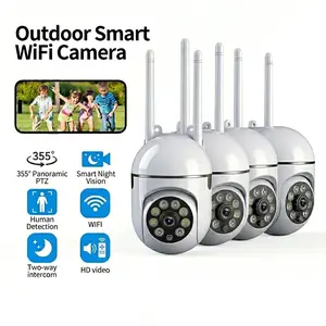 Kgarden PTZ Wireless Home Security Camera System - 1080P Pan/Tilt Panoramic Indoor Wireless Camera, Full Color Night Vision, Human Motion Detection, 2-Way Audio with Speaker, Bluetooth WiFi, Local 24/7 Micro SD Recording, for Home Security