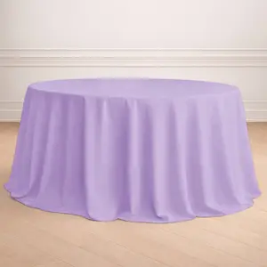Polyester 132" Round Tablecloth Lavender Lilac - Seamless Chic Table Cover