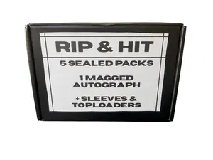 Rip & Hit Box: Sports Cards: 5 Packs + 1 Magged Autograph per box Football, Basketball. Baseball Trading Card Box