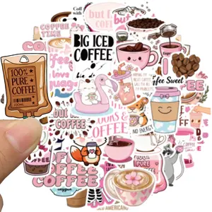 50pcs Funny Coffee Stickers, DIY Sticker for Cups, Water Bottles & Scrapbook, Coffee Gifts, Party Decorations, Party Favors, Gifts for Men & Women