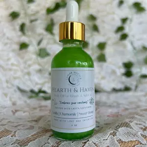 Hearth & Haven Cozy Abundance Body Oil Green Aventurine Crystal Infused Shimmering Self Care Warm Vanilla Orange & Chamomile 2oz