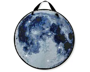 Moon Diamond Painting Kit,  Round Hanging Sign, 14 Piece Set