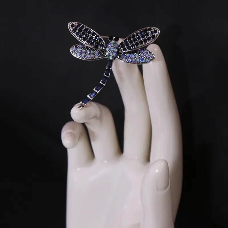 Dragonfly Brooch, Camouflage Fashion Accessory, Unisex Wear for Casual Party, Brooch Clip, Geometric, Insect, Zinc Alloy