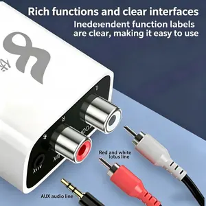 Bluetooth-compatible Audio Receiver 5.0, Wireless Stereo Sound, Auto Reconnect, Dual Output, Plug-And-Play, Us Plug, New Model Ys-06, Aux Audio Line