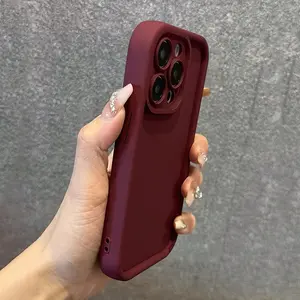 Iphone Solid Color Matte Soft Shell Case - Anti-Fall Mobile Phone Case Transparent White Black for Men Women for iPhone17/16 15 14 13 12 11 XS XR X 7 8 Mini Plus Pro Max SE