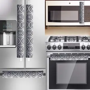 OUGAR8 Handmade Refrigerator Door Handle Cover-Catches Drips,Dust,Smudges and Fingerprints Leaving for Fridge Microwave Oven Handle Covers Home Kitchen Appliances Decoration (5pcs, Circle)