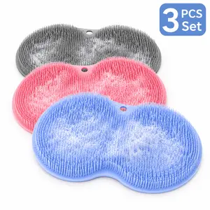 3 PCS Shower Foot Scrub Mat with Strong Suction Cups, Lazy No-Bend Foot Exfoliator & Massager Pad, Anti-Slip Bathroom Home Spa Foot Care Hack for Dead Skin & Callus Removal
