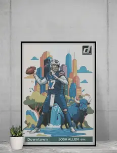 Donruss 2024 Downtown Josh Allen 12x17 Poster Buffalo Bills