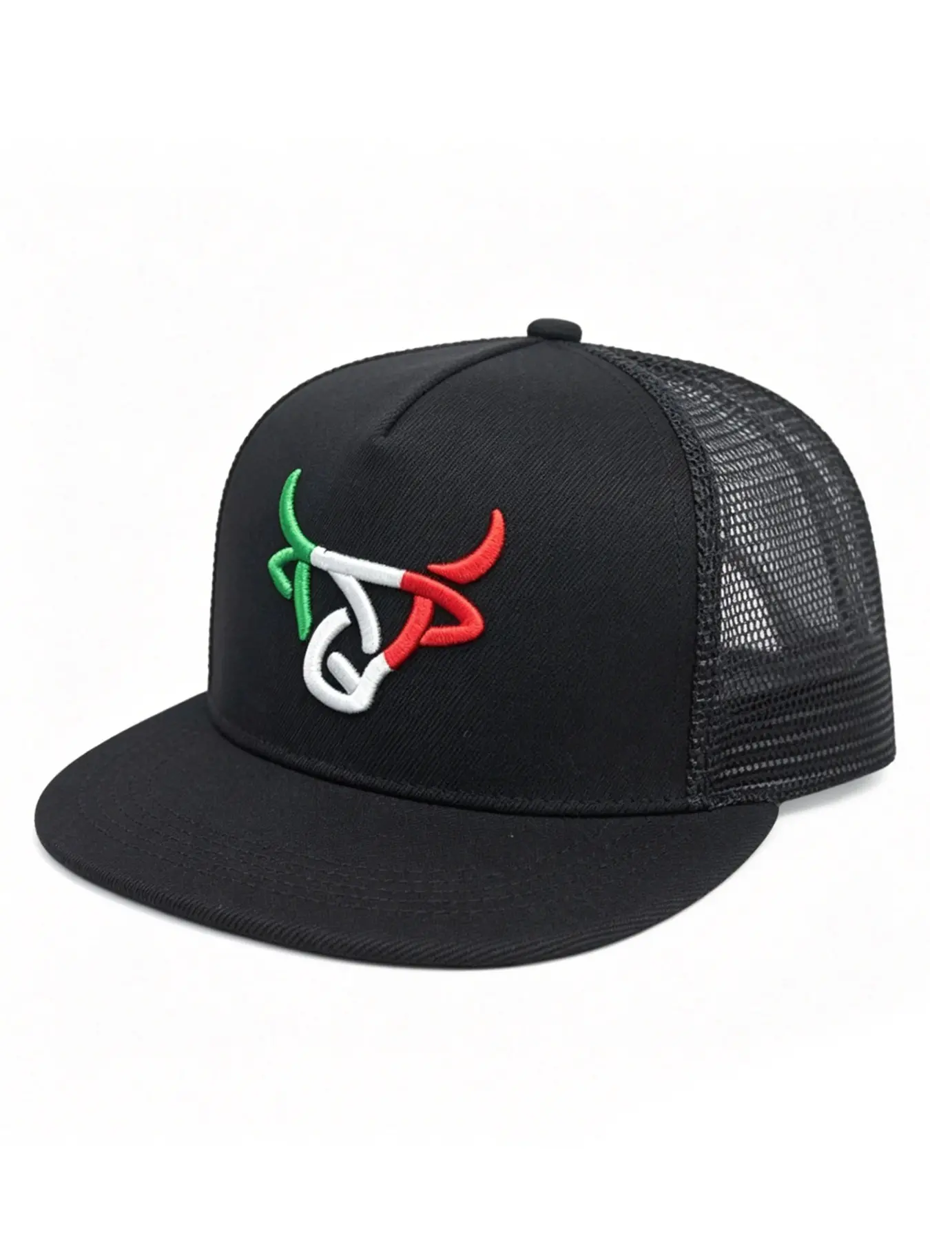 2026 New Flat Edge Hat Color blocked Bull Head Embroidered Baseball Hat, Baseball Cap Adjustable, Outdoor Sports Sunshade Skateboard Hat Male Female Same Style Breathable Mesh Hat Outdoor Hats