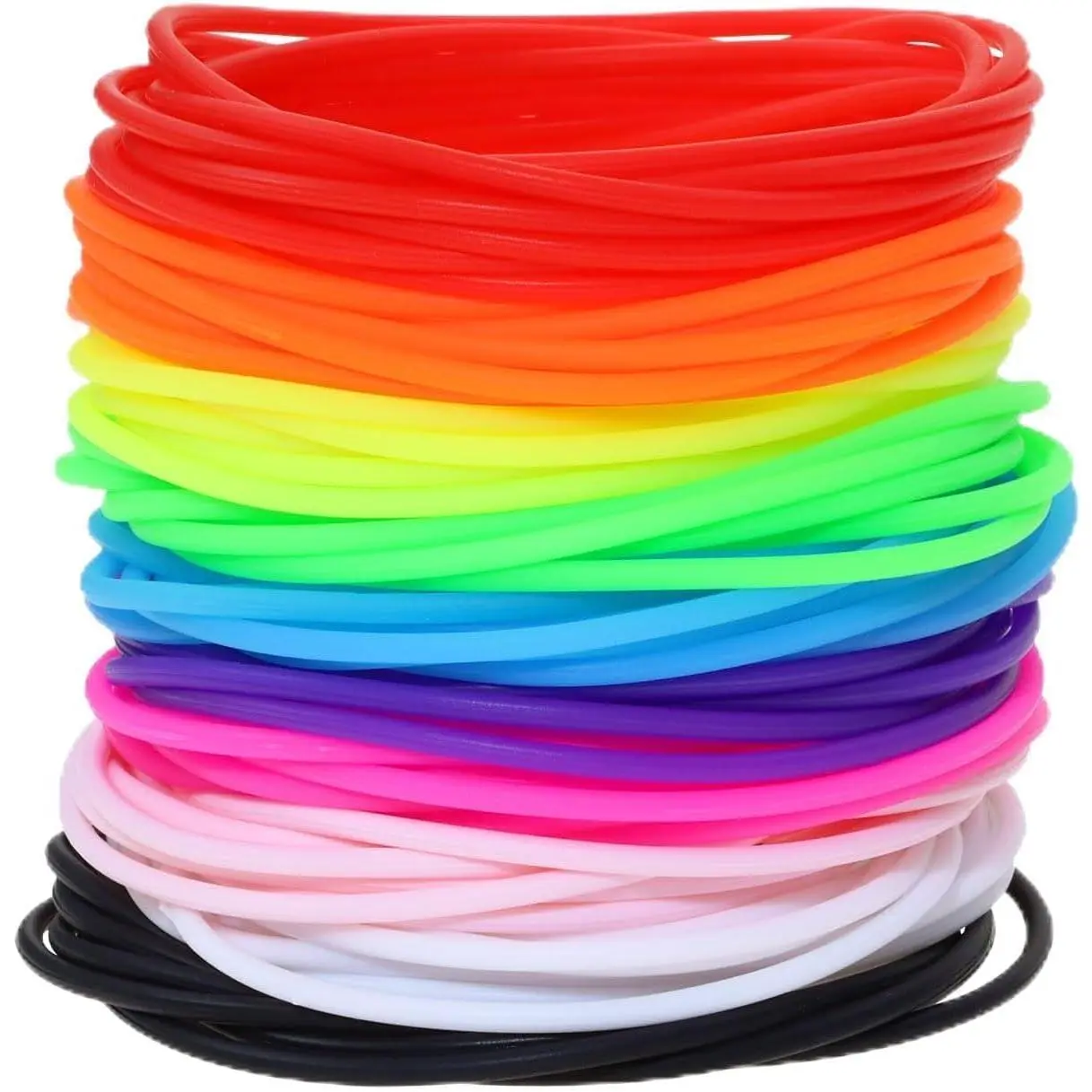 30 Count Jelly Bracelets in 10 Neon Colors, Retro 80s Style Elastic Bands for Men & Women, Lightweight Party Favors & Festival Statement Gifts, Festival Statement Bracelets & Bangles, Thank You Favors, Synthetic, Unisex Wear, 2 Mm, Birthday