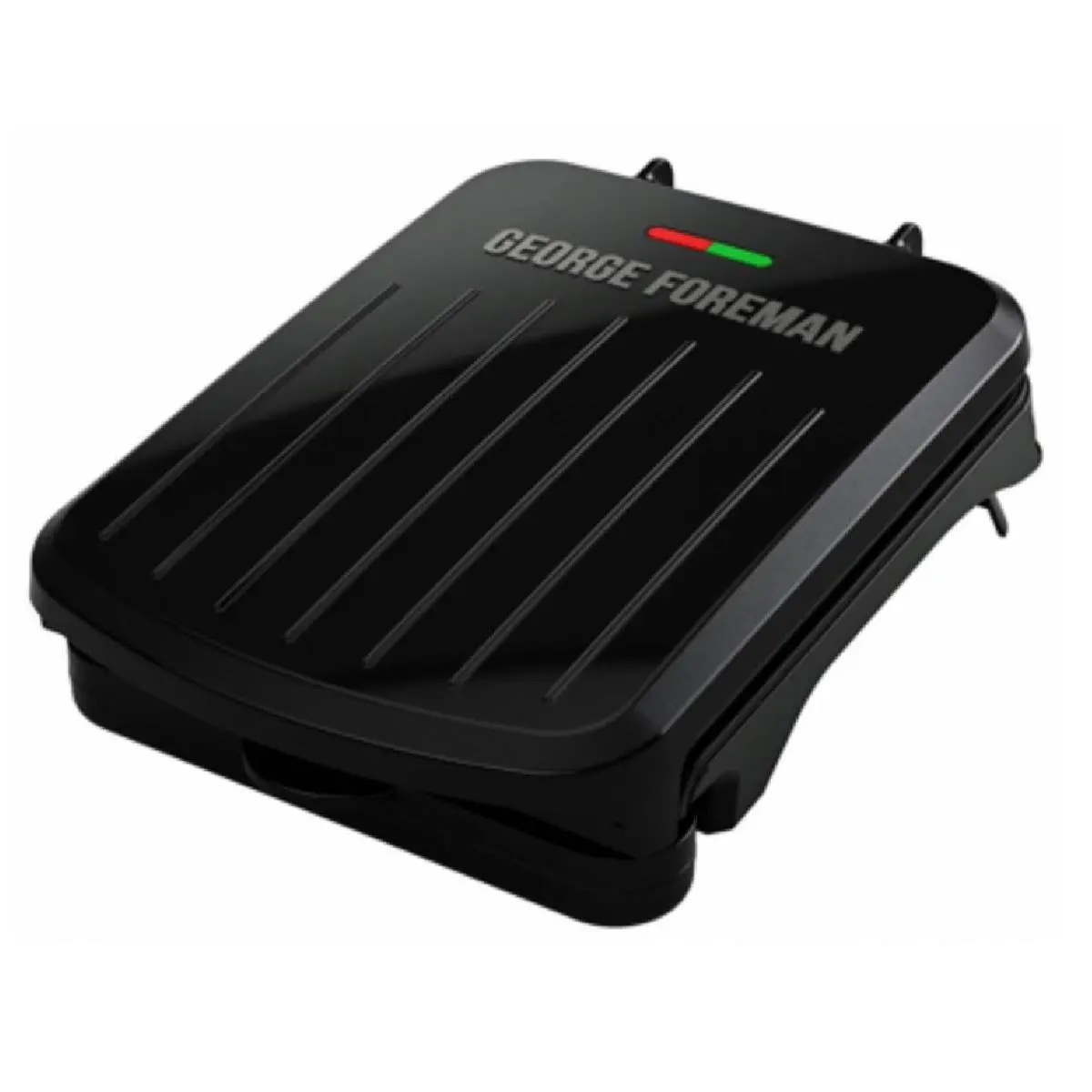 George Foreman 100459 Indoor Fast Cook Electric Grill - Advanced Nonstick Coating, 2-Serving Classic Plate, Black Panini Press, Adjustable Cooking Angle, Delicious Results for Steak, Burgers (Applica & Spectrum Associated), Grill Indoor, Chicken, Veggies