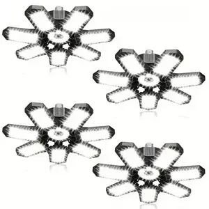 LED Garage Lights Deformable Garage Light Ceiling LED Shop Lights, 160W E26/E27 LED Light Garage Lighting with 7+1 Adjustable Panels Garage Bulb