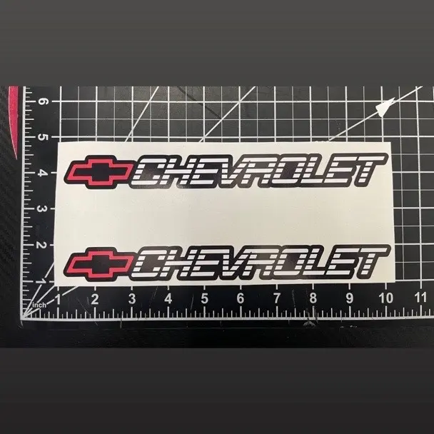 10x1 inches 2 pcs red c/k style chevrolet chevy sticker Vynil