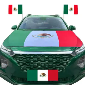 Colorful Flags Mexico Flag Car Hood Cover - Premium Sublimation Print - 4*5ft - Fender Flares, Bug & Hood - Supplier Warranty