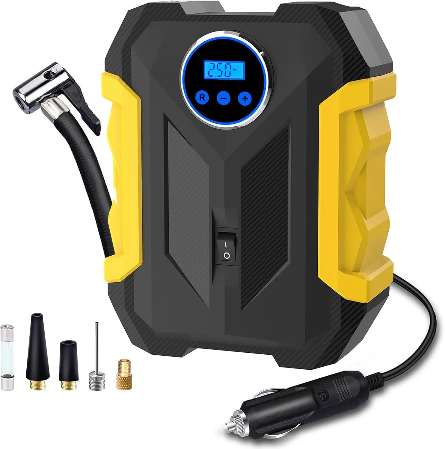 Portable DC 12V Digital Air Compressor, Car Auto Tire Inflator with LED Light