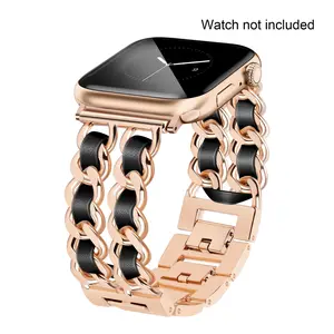 Metal Chain Design Bracelet for Apple Watch 38-49mm, Women's Strap Compatible with Series 1-Ultra 2, Stylish & Durable Wearable Accessory