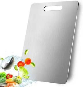 Titanium Cutting Board 2026 New Upgrade - 100% Pure Titanium Cutting Board for Kitchen, Double-Sided Food-Grade Non-Stick & Scratch Resistant
