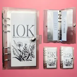 12 Month Money Saving Challenge Binder, Money Saving Budget Binder with Cash Envelopes, Savings Challenges Book For New year Gifts, Savings Challenge Planner