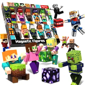 10PCS Magnetic Blocks with 10 Action Figures– 2025 STEM Magnetic Building Blocks for Kids Christmas, Creative Educational Play Set for Boys & Girls