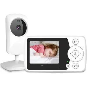 Baby Monitor with Camera and Audio, Video Baby Monitor No WiFi Night Vision 2.4" LCD Screen Portable Baby Camera Monitor Alarm Lullaby Temperature Sensor and 1000ft, Ideal for Baby/Elderly/Pet