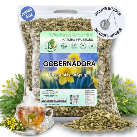 VIRAL Gobernadora Tea (Chaparral Leaf) – 4 oz Loose Leaf Herbal Tea – 100% Natural, Vegan, Caffeine-Free – Traditional Herb for Wellness – Includes Stainless Steel Tea Infuser Ball