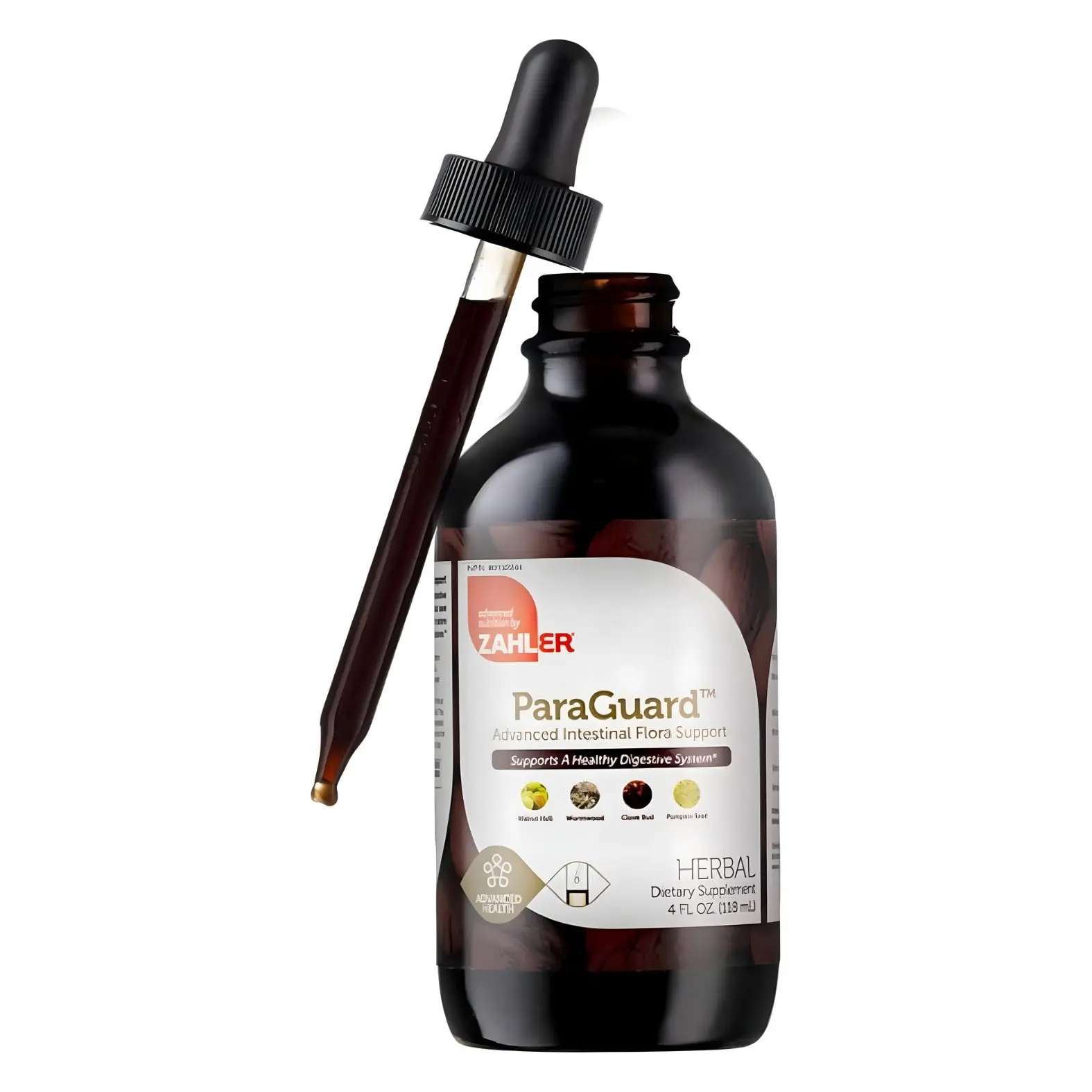 Zahler ParaGuard Liquid Drops 4 oz Herbal Cleanse with Wormwood Garlic Bulb Clove Pumpkin Seed Non-GMO for Digestive Support & Gut Health Supplement - Dietary
