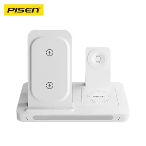 PISEN Viral Foldable MagSafe Charger 3-in-1 Wireless Pad with Night Light Save Compatible with iPhone 16/15/14/13 & Apple Watch Ultra - Charging