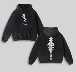 Cyberpunk Anime Double Printed Vintage Washed Hoodie Unisex Oversize Anime Manga Washed Heavyweight Cotton Hoodie, Gift For Anime Fan, Anime Lover