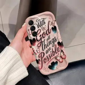 “With God All Things Are Possible” Inspirational Bible Quote Phone Case, a perfect holiday gift, suitable for iPhone 17/16/15/14/13/12/11/X/XS/XSMAX, shockproof and durable, stylish design, trendy, high-end protective case, Cover, Smartphone, Accessories,