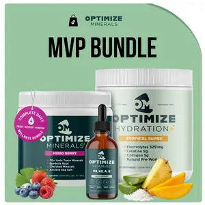 MVP Bundle Optimize Minerals Vitaminz Hydration+ for Muscle Strength Performance Recovery Boost Energy Digestion Circulation Focus Natural Dietary Supplement