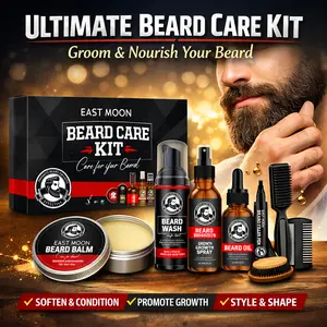 Men Care Set , 1 Set Beard Shampoo & Beard Oil & Beard Balm &Brush &Comb, Grooming Kit for Men, Great for Daily Use, Birthday Gifts for Men, Unique Beard Care Kit for Men Best Friends Male Dad Brother Husband Fiance Him Boyfriend Coworker