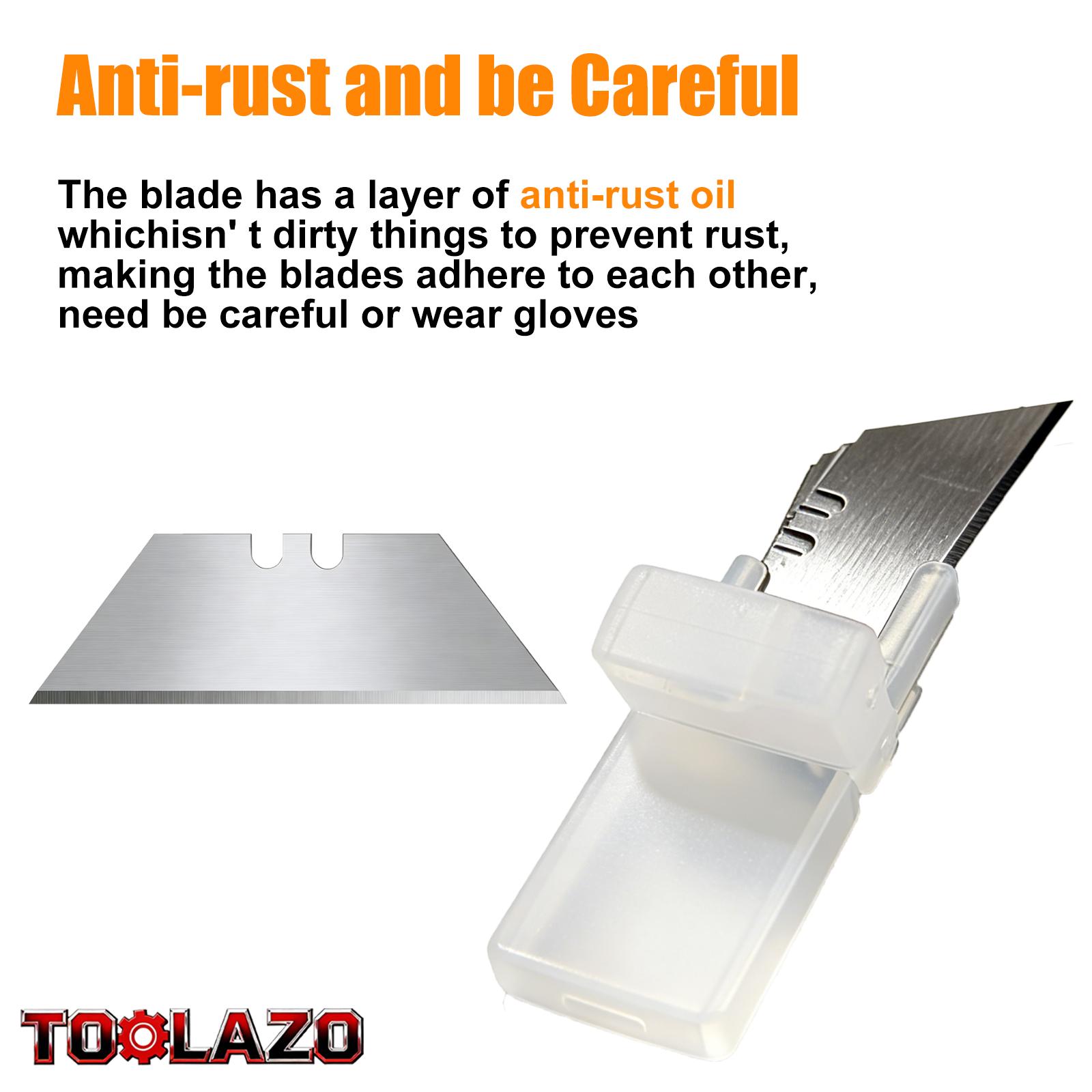 Heavy Duty SK5 Carbon Steel Utility Knife Blades | Maximum Durability Box Cutter Refills for Tough Cutting Tasks | Upgraded Storage Dispenser Box Included | Compatible with All Major Retractable Utility Knives & Box Cutters