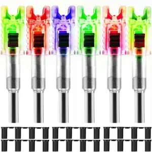 6 Pack Half-Moon LED Lighted Nocks For Bolts With .285”/.297”/.300”/.305” Bushings and ON/Off Switch Included