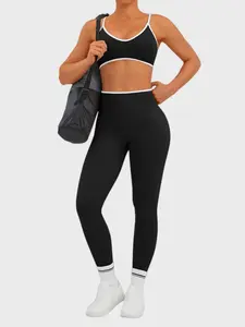2 Piece Women Workout Sets Seamless Scrunch Butt Lifting Leggings Padded Sports Bra Matching Set Gym Yoga Outfits，Casual Stylish Versatile for All Seasons Yoga Wear