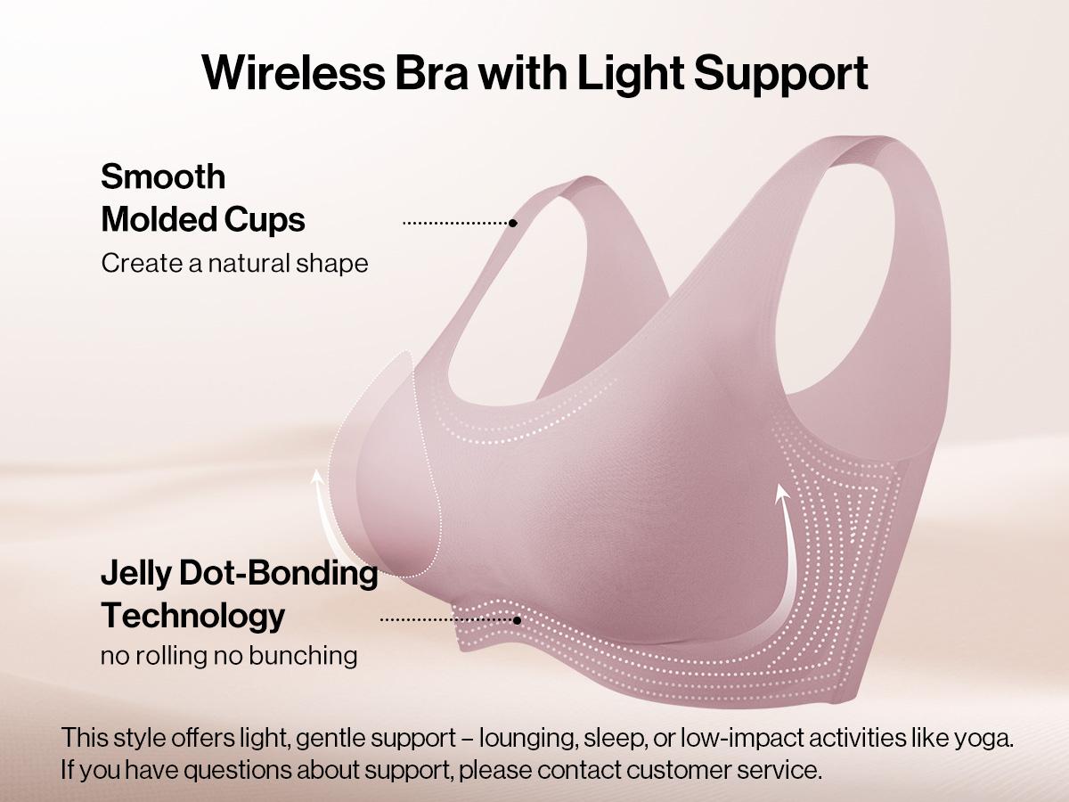 ubras Seamless Bras for Women Full Coverage Wireless Bralette Widen Straps Side Comfortable Breathable Smooth Pull On Bras Smart Size Fabric Stretchy Minimalist Basic Nude Lightweight Womenswear Soft Everyday Bra #DealsForYouDays