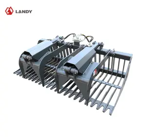 Landy Attachments 84" Skid Steer Rock Grapple Bucket ,Fits Universal Skid Steer Quick Attach